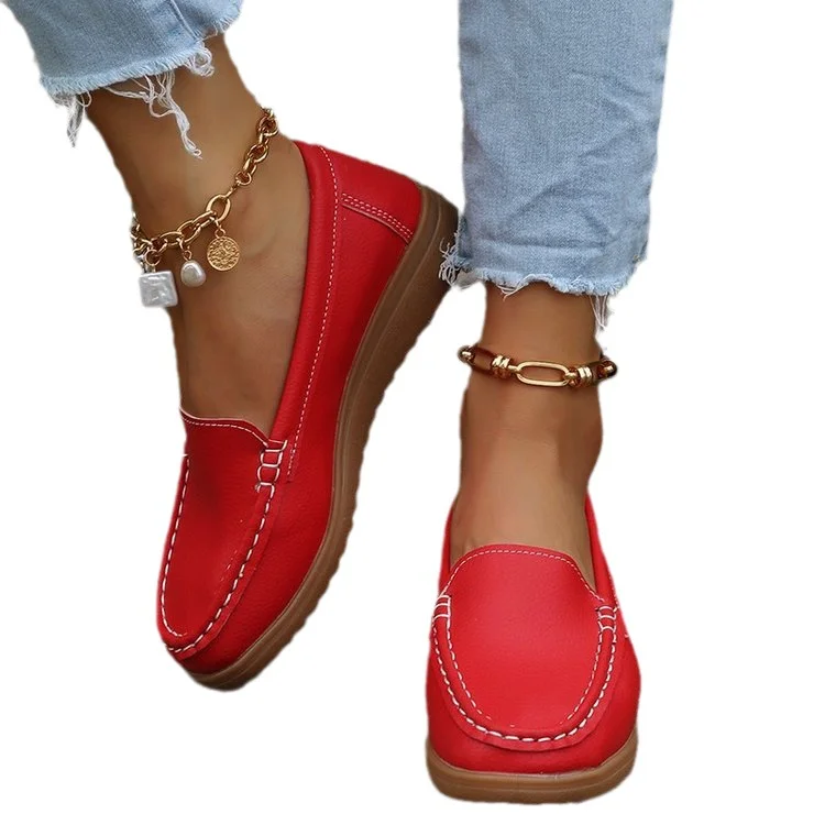 Breakj Breakj New Flat-Soled Casual Single-Shoe Soft Sole Soft-Sided One-Legged Round Head Simple Mom Shoes