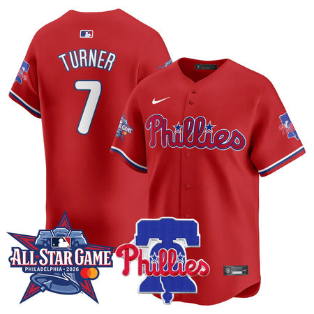 Youth Philadelphia Phillies #7 Trea Turner Red 2026 MLB All-Star Jersey