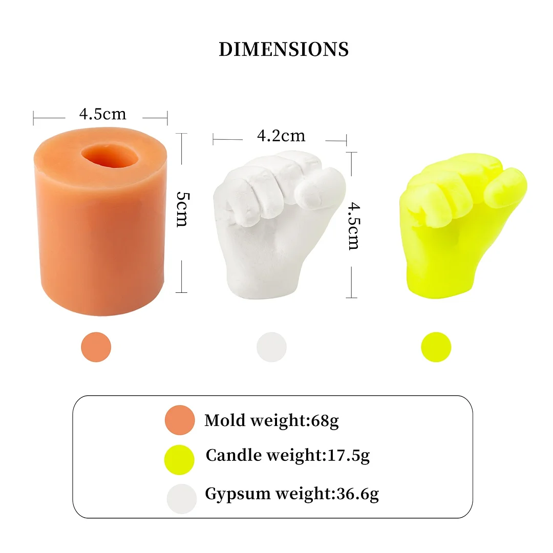 Silicone Hand Candle Mold Art Plaster Crafts 3D Stereo Aromatherapy Fondant Creative Flexible Soft DIY Handmade Tool Decoration