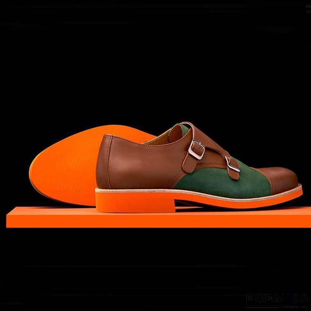 Men's Business Double Buckle Monk Shoes | EGEMISS
