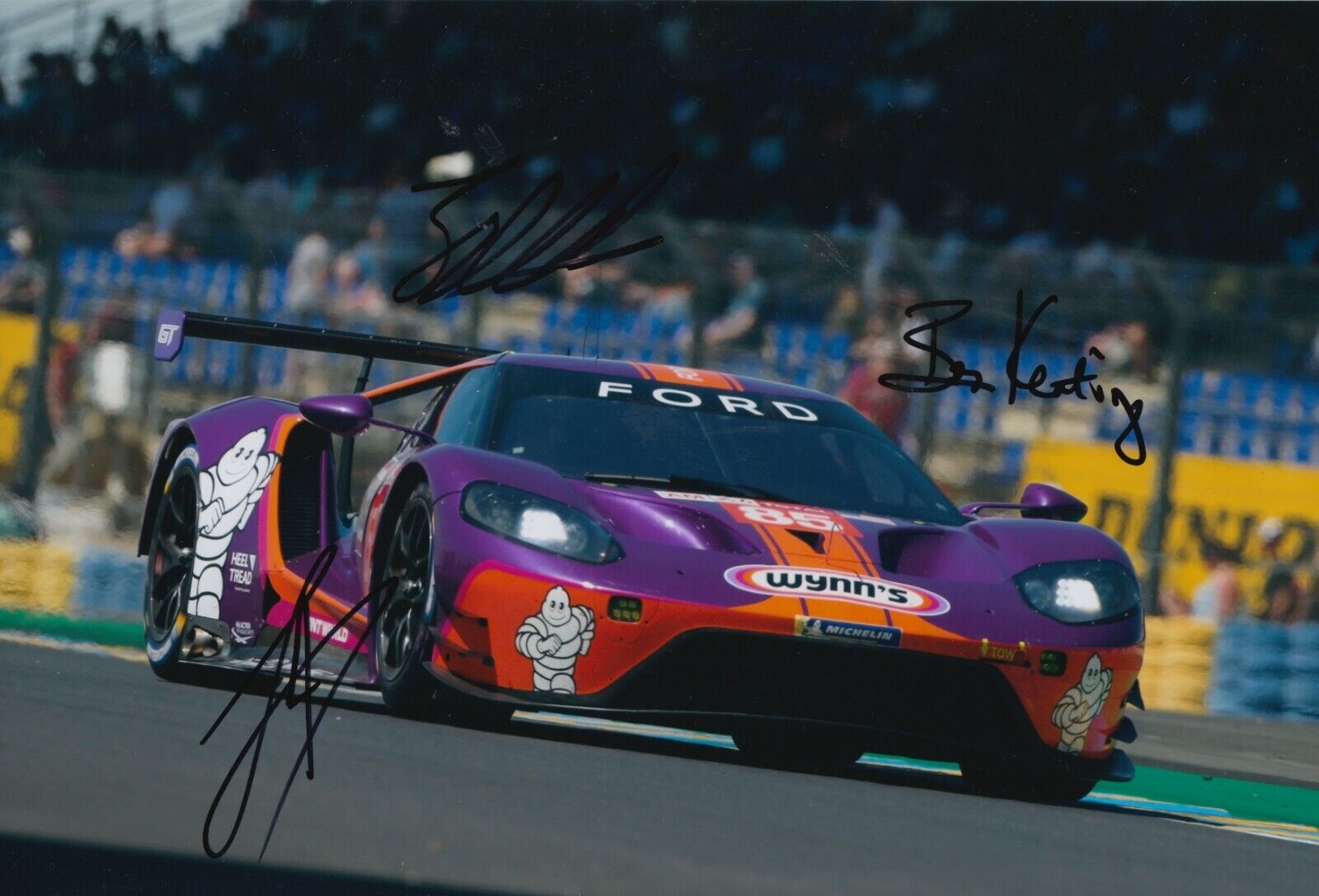 Bleekemolen, Fraga, Keating Hand Signed Ford GT 12x8 Photo Poster painting 2019 Le Mans.