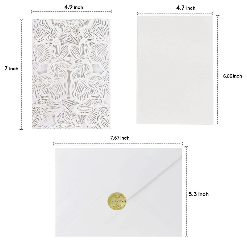 Valentine'S Day Elegant Solid Color Iridescent Paper Wedding Date Invitations 50 PCS/Package2