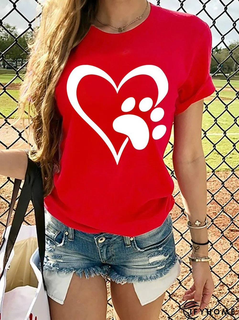 Short Sleeve Casual Crew Neck T-shirt | IFYHOME