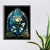 >SALE<5D DIY Full Round Drill Diamond Painting Stained Glass Rose Kit Decor(sz4133)