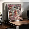 Sakura Garden Hanfu Lady Special Shaped DIY Partial Drill Diamond Painting Kit for Adults Beginners Home Decor Diamonds Paintings Gem Art 30x30cm