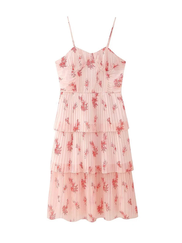 Aiertu  Printed Floral Long Dress Sexy Sleeveless Backless Halter Dress Elegant A-line Midi Dress Holiday Party Split Dresses Aiertu