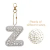 DIY 26 A-Z Letter Pearl Painting Keychain Charm Kits, Custom Alphabet Initial DIY Name Bag Key Ring Gift
