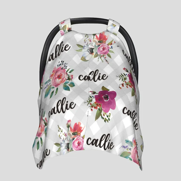 Personalized Baby Flower Car Seat Canopy for Comfort & Unique| C18