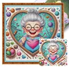 Cute Grandma Loves Sewing-11CT Stamped Cross Stitch 45*45cm/17.72*17.72in