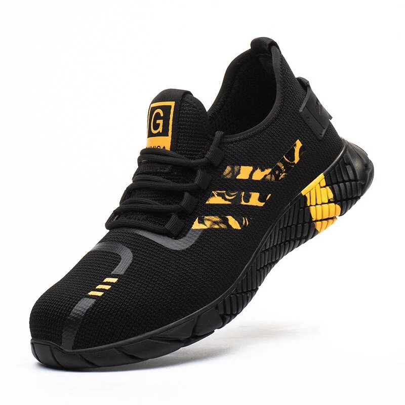 Men Safety Work Shoes Breathabale Light Boots With Steel Toe Cap Casual Protective Shoes Puncture-Proof Soft Comfort Sneakers