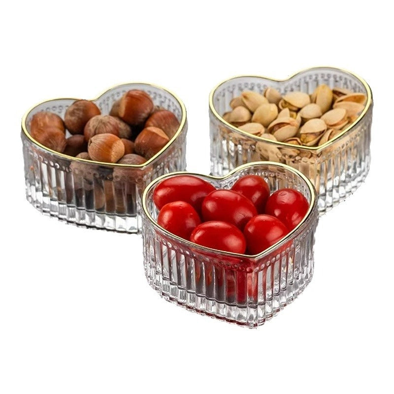 Cute Heart Shape Solid Color Glass Bowl 1 Piece
