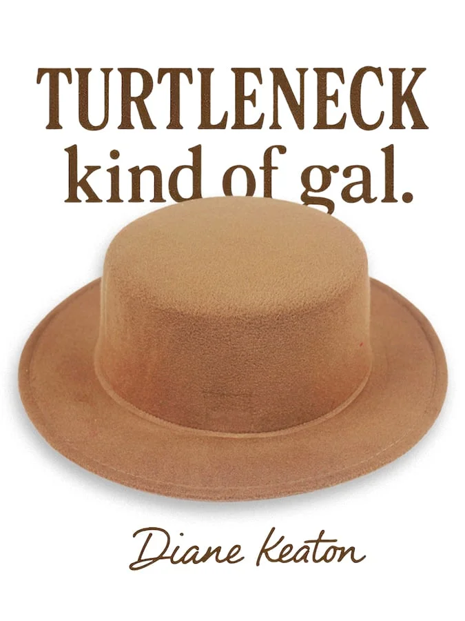 Diane Keaton Tribute To Jazz Hat Flat Top Wide Brim Hat For Women 