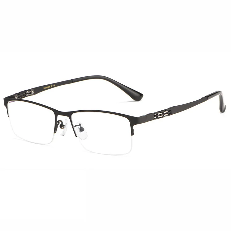 Pure Titanium Glasses Frame Optical Eyeglasses Frame with Recipe New Half Rimless High Quality IP Electronical Plating Eyewear