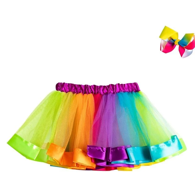 Tutu Skirt Baby Girl Skirts 3 to 8Yrs Princess Mini Pettiskirt Party Dance Rainbow Tulle Skirts Girls Clothes Children Clothing