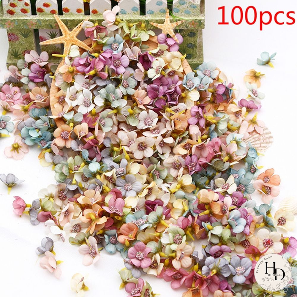 50/100pcs Multicolor Daisy Flower Head Mini Silk Artificial Flower For Wedding Engagement Party Home Decor DIY Garland Headdress