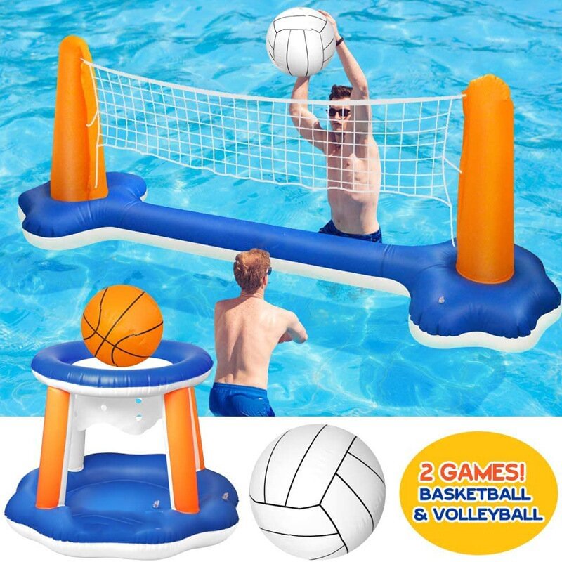 Swimming Pool Basketball & Volleyball Inflatable Pool Floats Sets Pool Toys、、sdecorshop