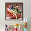 Colorful Dress Girl-11CT Stamped Cross Stitch 45*45cm/17.72*17.72in