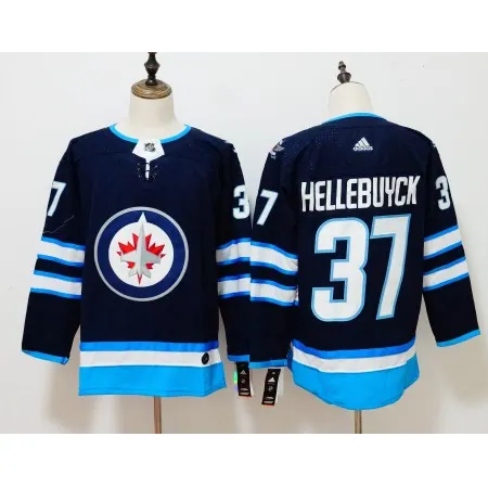 Men's  Winnipeg Jets #37 Connor Hellebuyck navy Stitched NHL Jersey