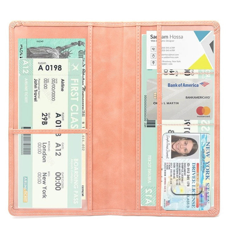 New American Long Driving License Protection Clip Leather Long 66-grain Motor Vehicle Multi-functional Insurance Information Set