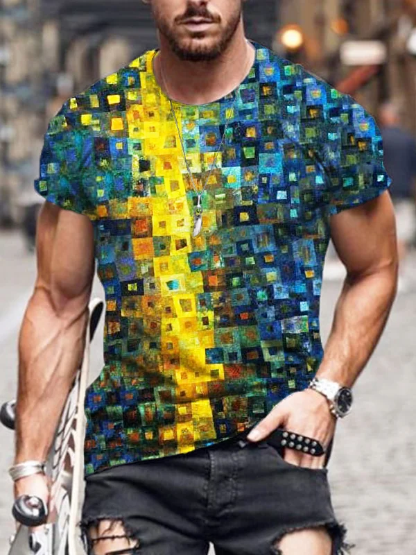 Men's Abstract Art Short Sleeve T Shirt