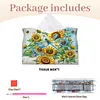 Diamond Painting PU Leather Sunflowers and Dragonfy Tissue Box Holder Desktop Organizer Art Home Office Decor Craft Gift for Women