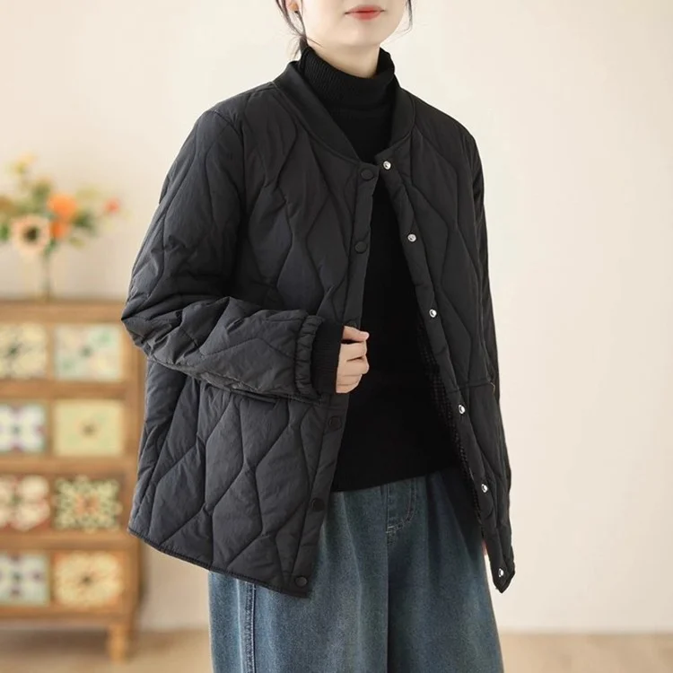 Athvotar Athvotar Down Cotton Coat Women's Coat Winter Loose Thin Cotton Robes New Women's Clothing Short-Term Warm Cotton Clothes