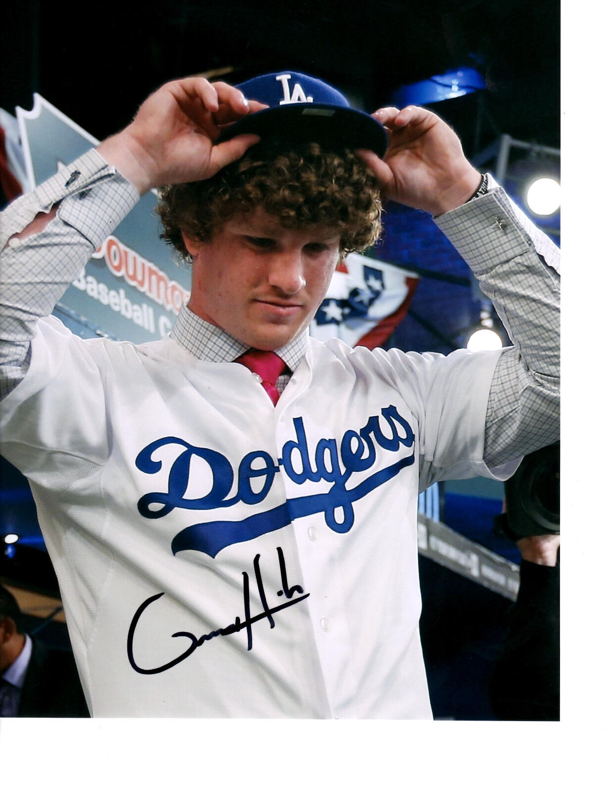 Grant Holmes Los Angeles Dodgers top prospect autographed signed 8x10 Photo Poster painting COA