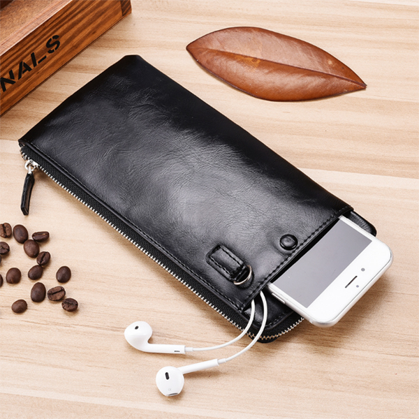 Men's Long Wallet Youth Zipper Ultra-thin Wallet