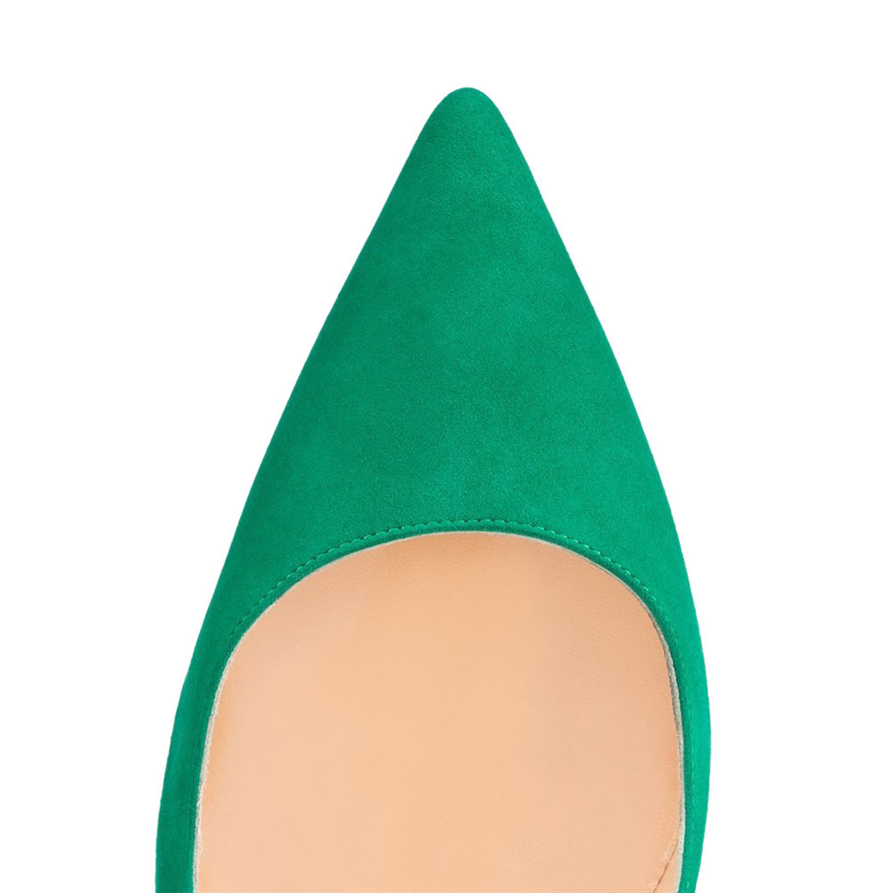 120mm Women's High Heels for Party Wedding Green Suede Pumps-vocosishoes