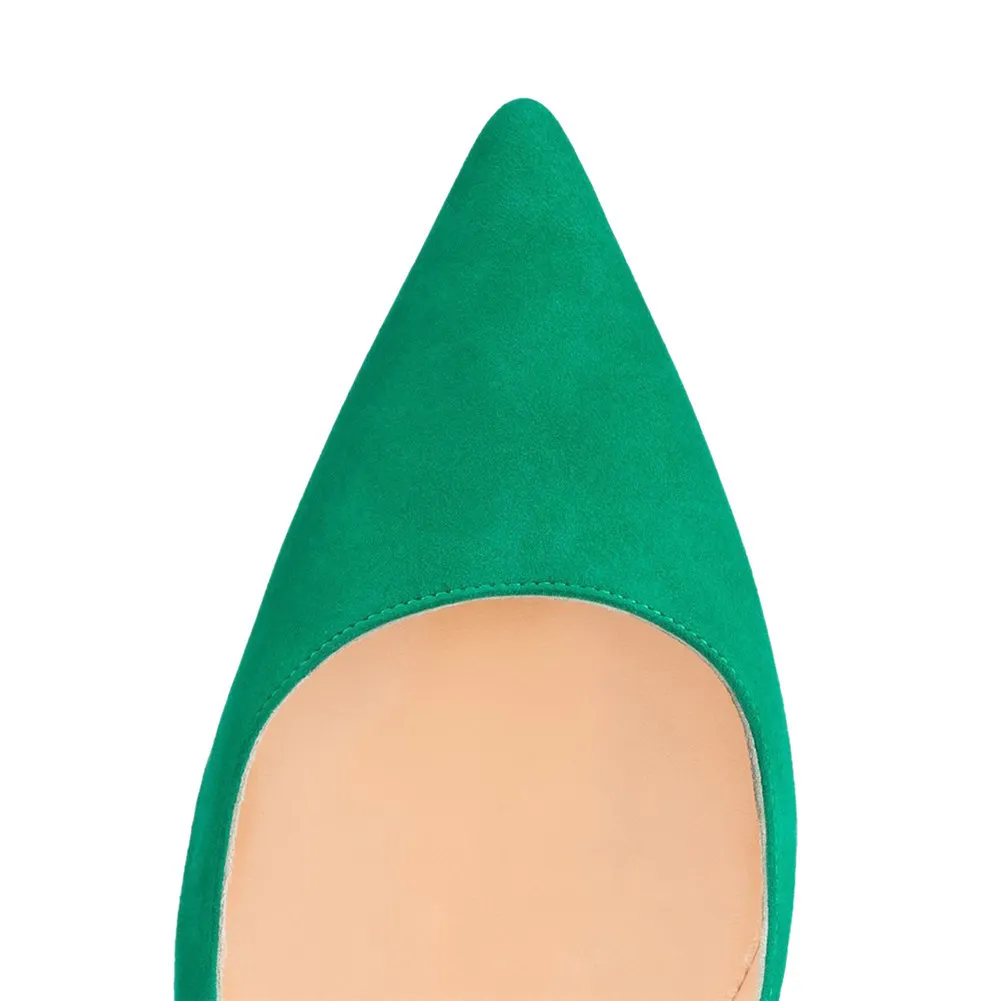 120mm Women's High Heels for Party Wedding Green Suede Pumps-vocosishoes
