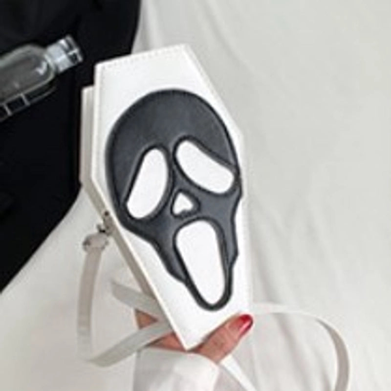 Halloween Women’s Small Pu Leather Spider Web Skull Basic Sewing Thread Zipper Shoulder Bag Crossbody Bag