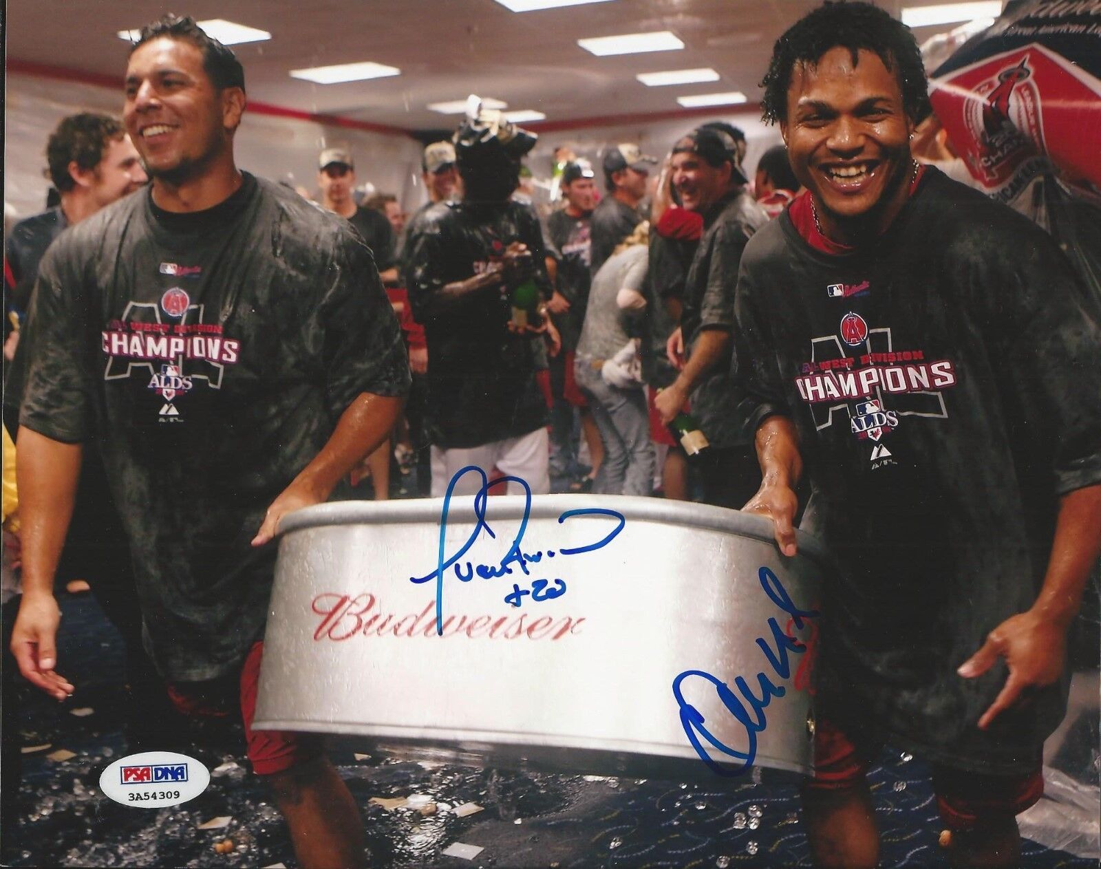 Erick Aybar & Juan Rivera Los Angeles Angels signed 8x10 Photo Poster painting PSA/DNA # 3A54309