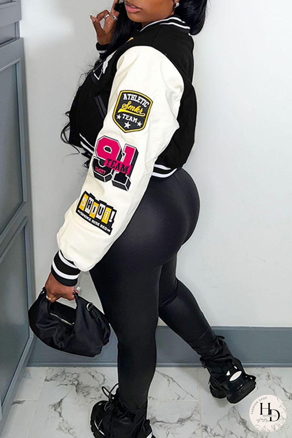 Red Casual Print Patchwork O Neck Outerwear