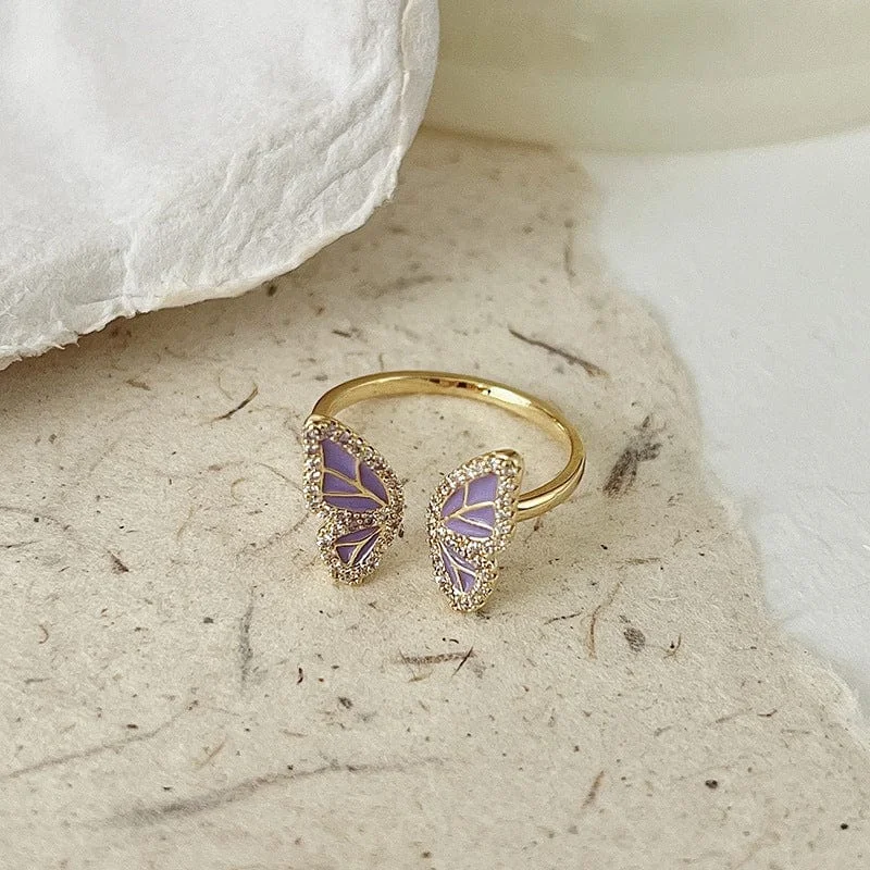 Chic Butterfly Fritillaria Open Ring