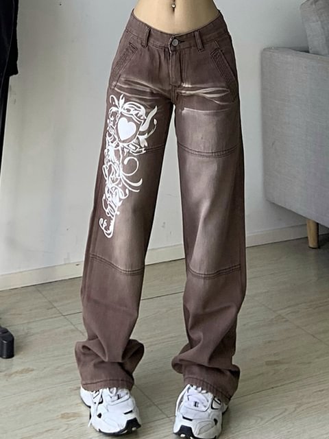 Harajuku printed Streetwear Cargo Jeans