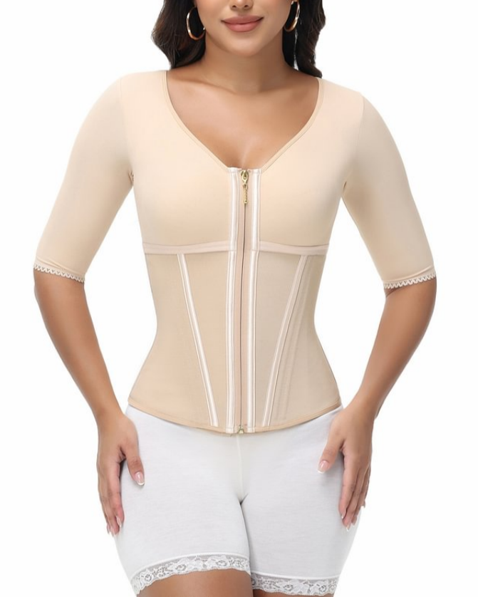 Women’s Sleeved Body Sculpting Kit - Waist Cincher with Sleeves & Waist Trainer for Full-Body Contouring