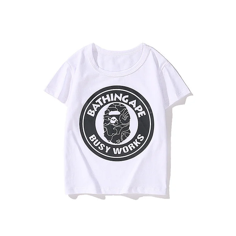 A Ape Print for Kids T Shirt Spring and Summer Pure Cotton Short Sleeve Combed Cotton Casual T-shirt