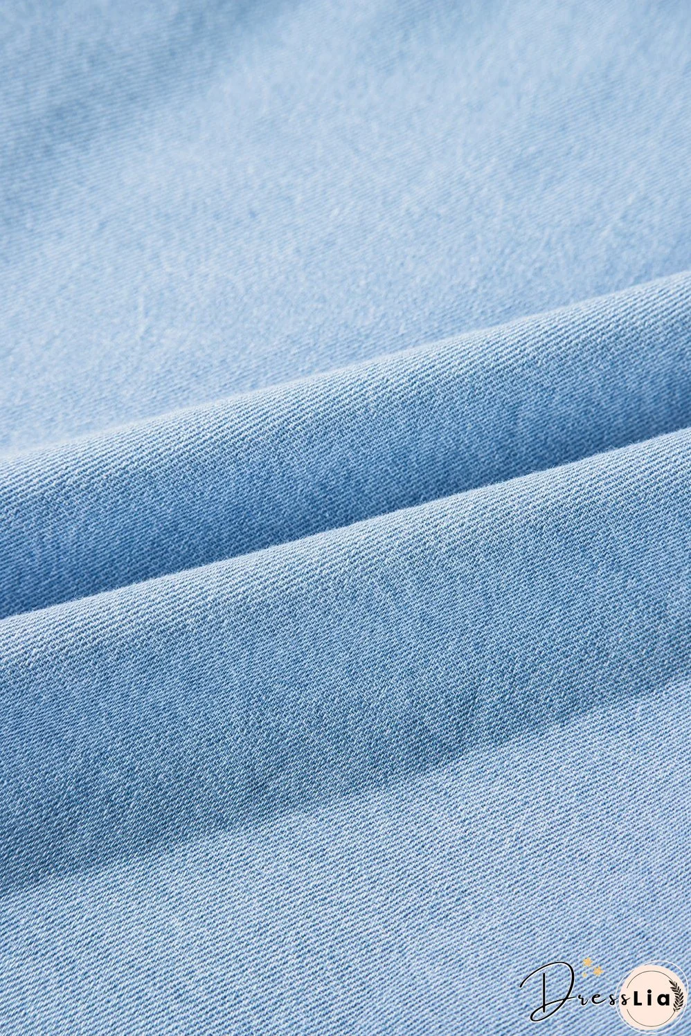 Button Front Frayed Denim Top