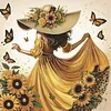 Diamond Painting-DIY Crystal Rhinestone Sunflower Hat Golden Lady