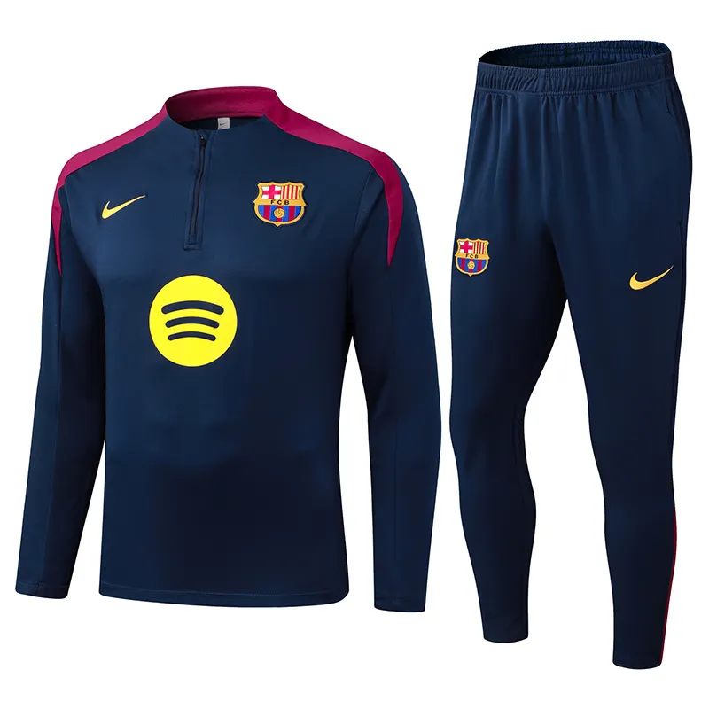 2025/2026 Barcelona Half-Pull Training Suit Royal Blue Jersey 1:1 Thai Quality Set 01