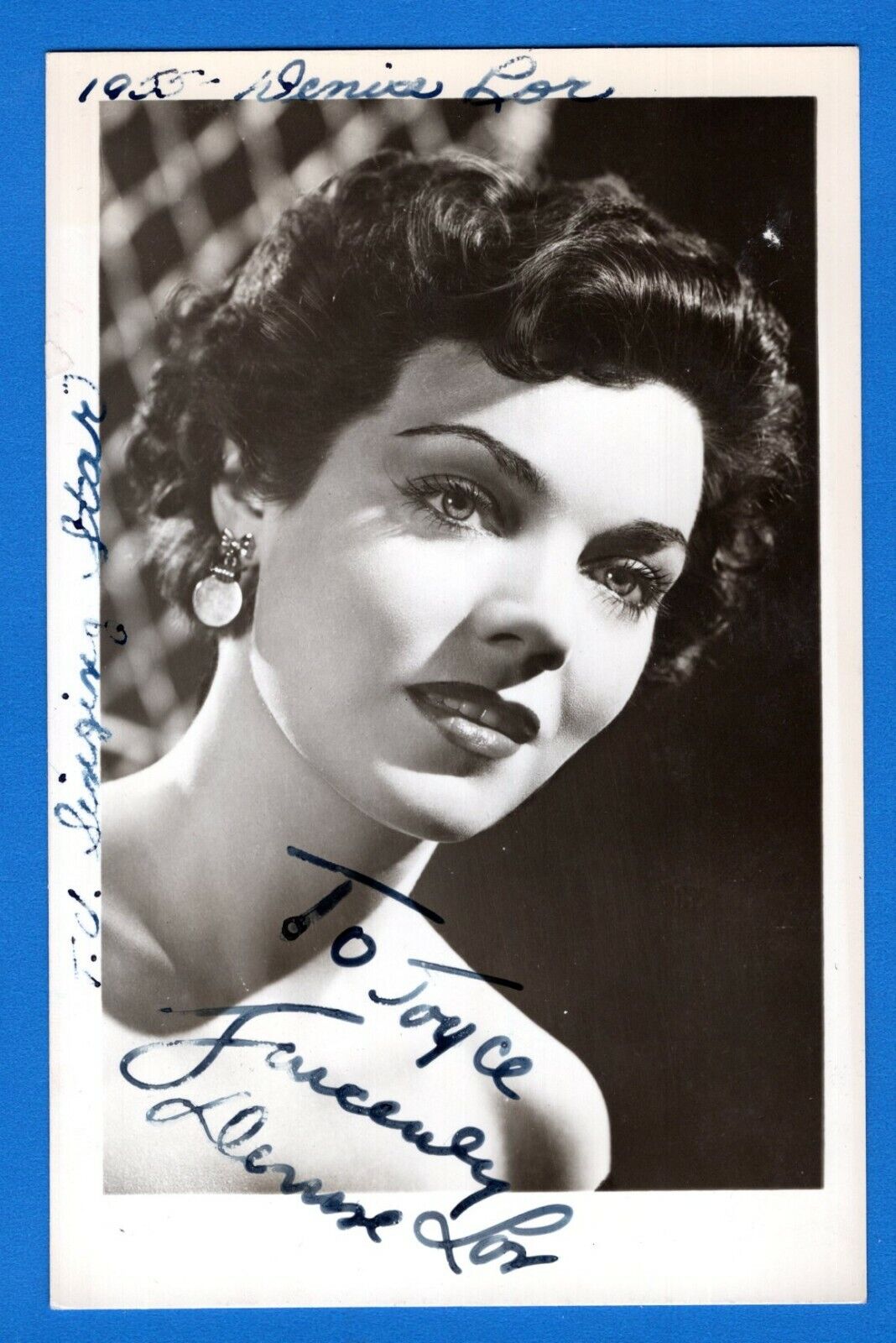 Denise Lor Actress Singer Hand Signed Autograph 3.5x5.5 Vintage Photo Poster painting