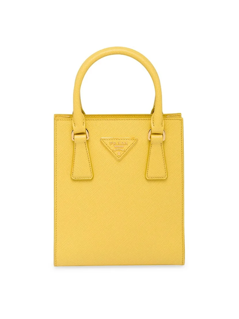 Prada Saffiano Leather Handbag yellow