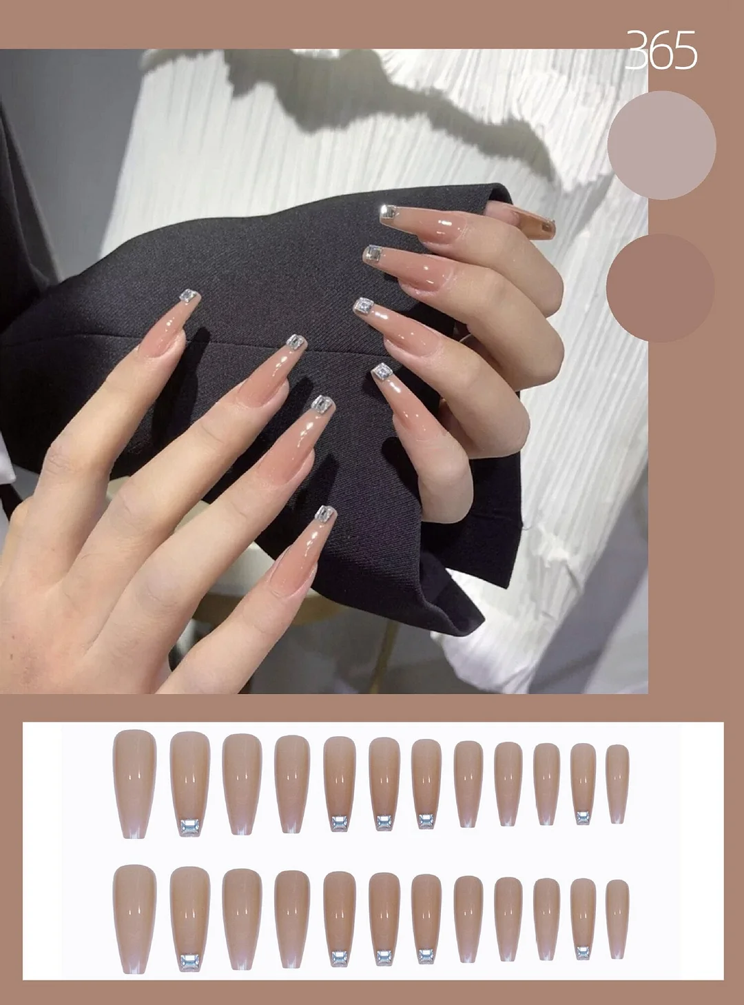 24pcs Fake nails with Dark Galaxy designs Press On Nails Full Cover French Ballerina False Nails Detachable Artificial Nail Tips-Nail Inspo