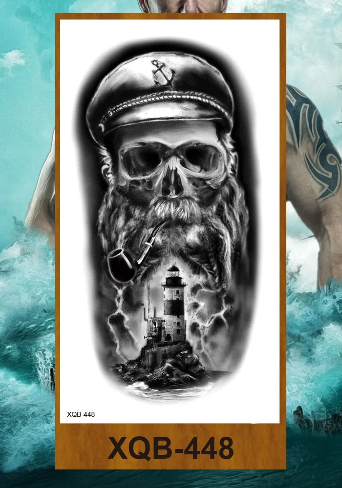 Hot Sale Temporary Tattoos Stickers Night Demon Sword Snake Men Women Girl Flower Arm Body Leg Chest Fake Tatoo Waterproof DIY