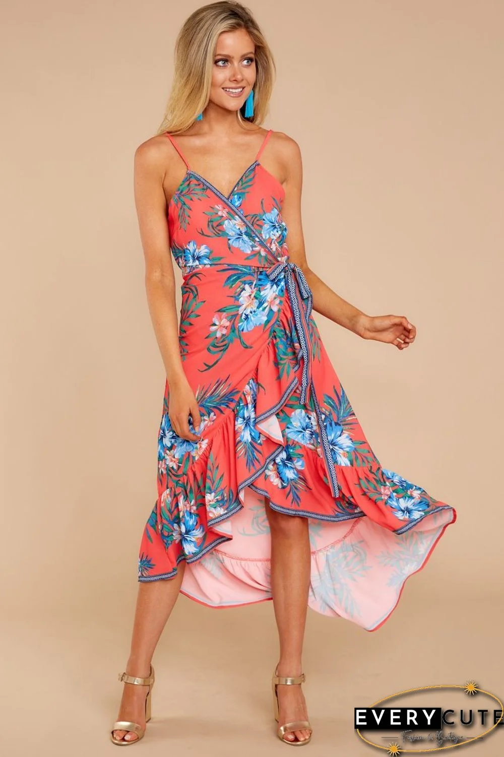 Long Way Home Tropical Print Dress