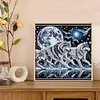 Meute de loups au clair de lune-peinture diamant en forme spéciale-30*30cm
