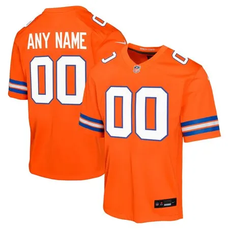 Youth Denver Broncos  Orange Mile High Collection 1977 Throwback Custom Game Jersey