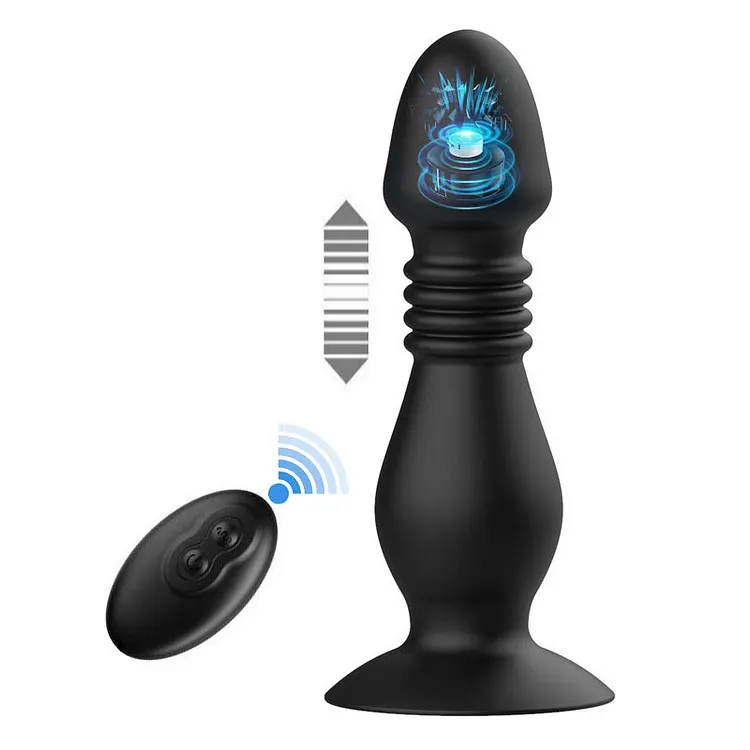 Telescopic vibrating vestibular suction cup anal plug