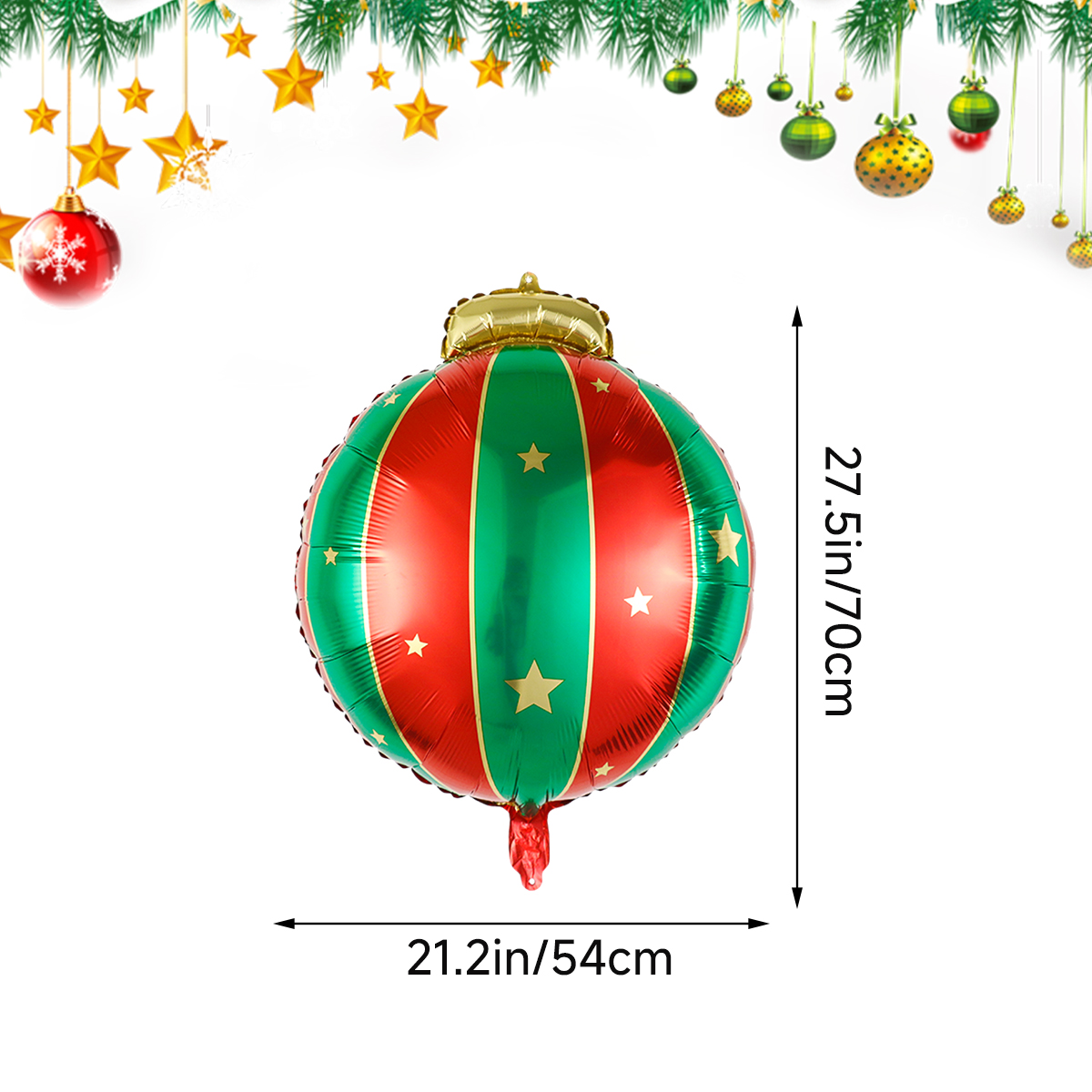 Tegooe 5PCS Giant Christmas Ornament Foil Balloons - Holiday Party Decoration