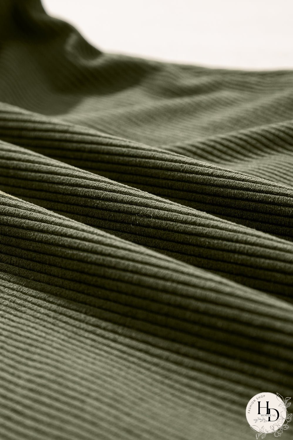 Women's Olive Green Corduroy Mini Dress